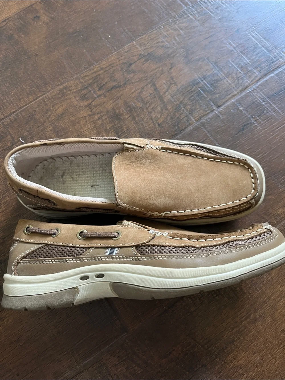 Thom McAn Men's Slip-On Boat Shoes in Tan Brown